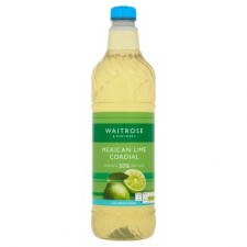 Waitrose No Added Sugar Mexican Lime Cordial 1L Bottle