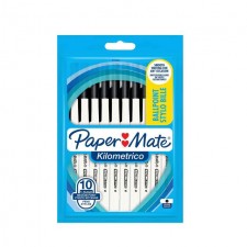 Paper Mate Kilometrico Ballpoint Pens Black 10 Pack