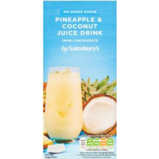 Sainsburys Pineapple and Coconut Juice Drink No Added Sugar 1l carton