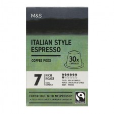 Marks and Spencer Italian Style Espresso Coffee Pods 30 per pack