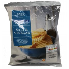 Marks and Spencer Reduced Fat Full on Flavour Salt and Vinegar Crinkle Cut Crisps 40g