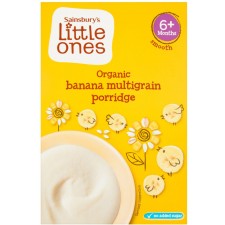 Sainsburys Little Ones Organic Banana Multigrain Porridge 6mth+ 120g