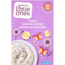 Sainsburys Little Ones Organic Banana and Plum Multigrain Porridge 7mth+ 200g