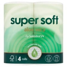 Sainsburys Super Soft Toilet Tissue Aloe Vera 4 Rolls