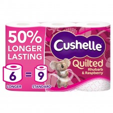 Cushelle Quilted Rhubarb and Raspberry 6 Toilet Rolls
